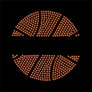 Split Basketball Iron On Rhinestud T-Shirt Transfer by JCS Rhinestones