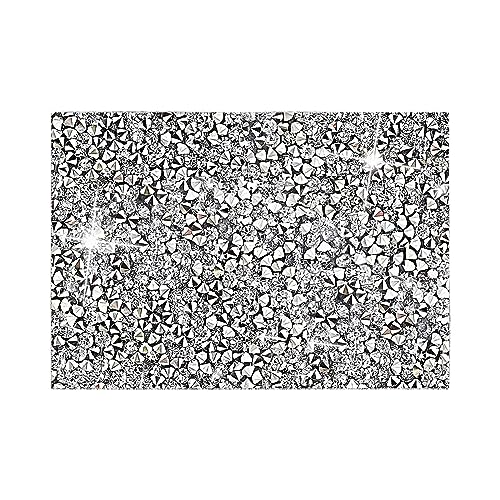 Silver Placemats Silver Heat Resistant Mat White Square Placemats Silver Trivets Rhinestone Decor Place Mat Crushed Diamond Decor Bling Sparkly Mat Set of 2