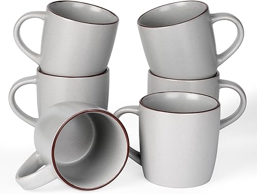 Miniatura 19 de famiware Mercury - Tazas de café de 13 onzas, juego de 4 tazas de café con asa, tazas para café con leche, té caliente, capuchino, moca, cacao,