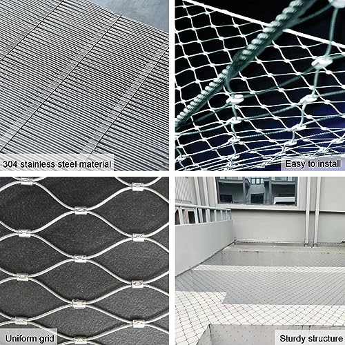 XLIHAWY 304 Edelstahl-Seilnetz, Zuschneidbare Begrenzung Dekor Zaun, Anti-Diebstahl Anti-Fall Sicherheitsnetz – Bild 4