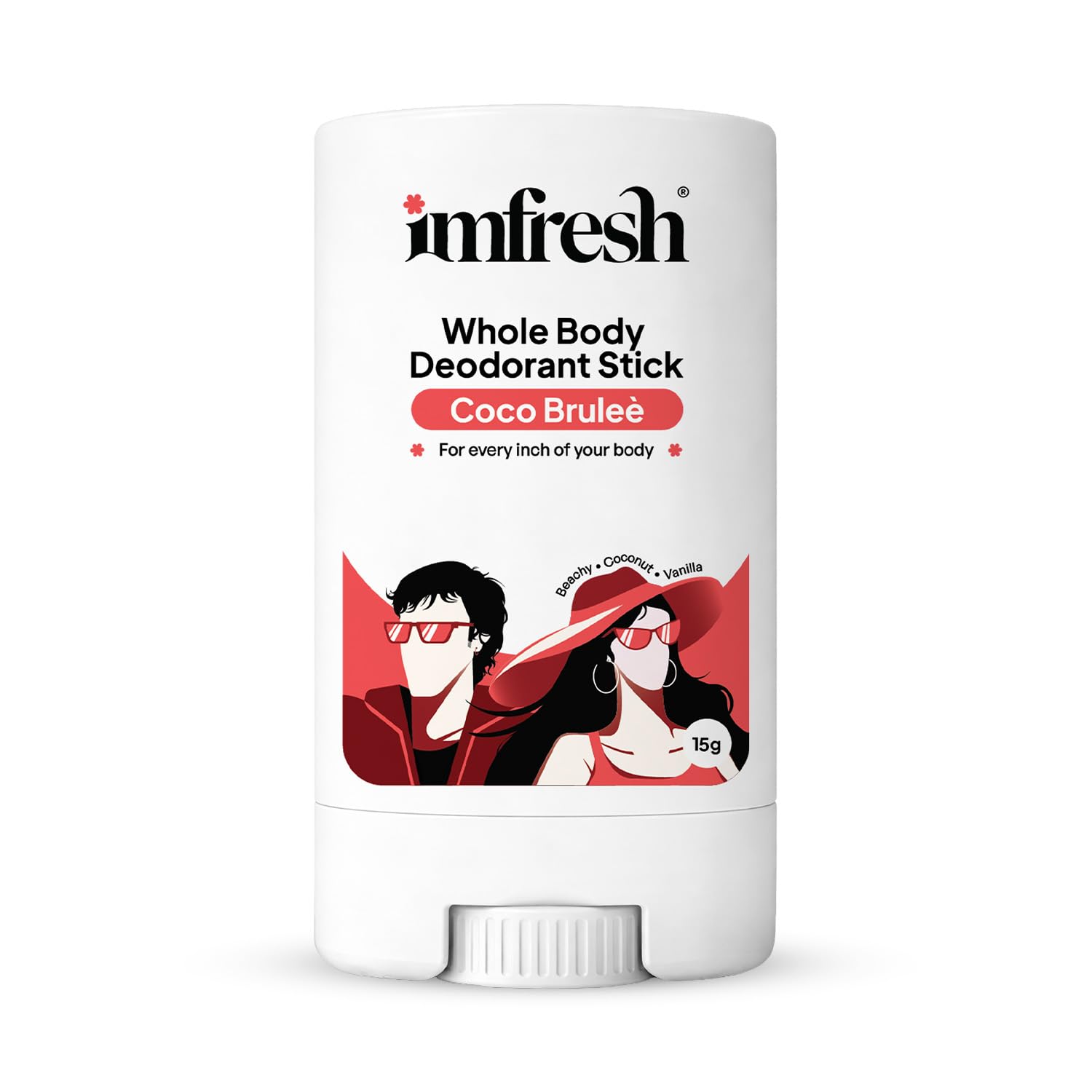 imfresh Coco Brulee Whole Body Deodorant Stick for Men & Women | Fresh Tropical Fragrance | Long Lasting Odour Protection | No Aluminium | Dermatologically Tested | As Seen on Shark Tank India, 12g-image-23