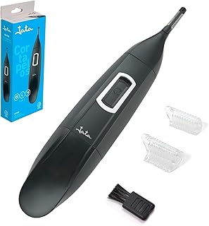 Jata CN15B Perfilador Cortapelos Especial para Nariz Orejas y Cejas Protección al Agua Incluye Accesorios, negro