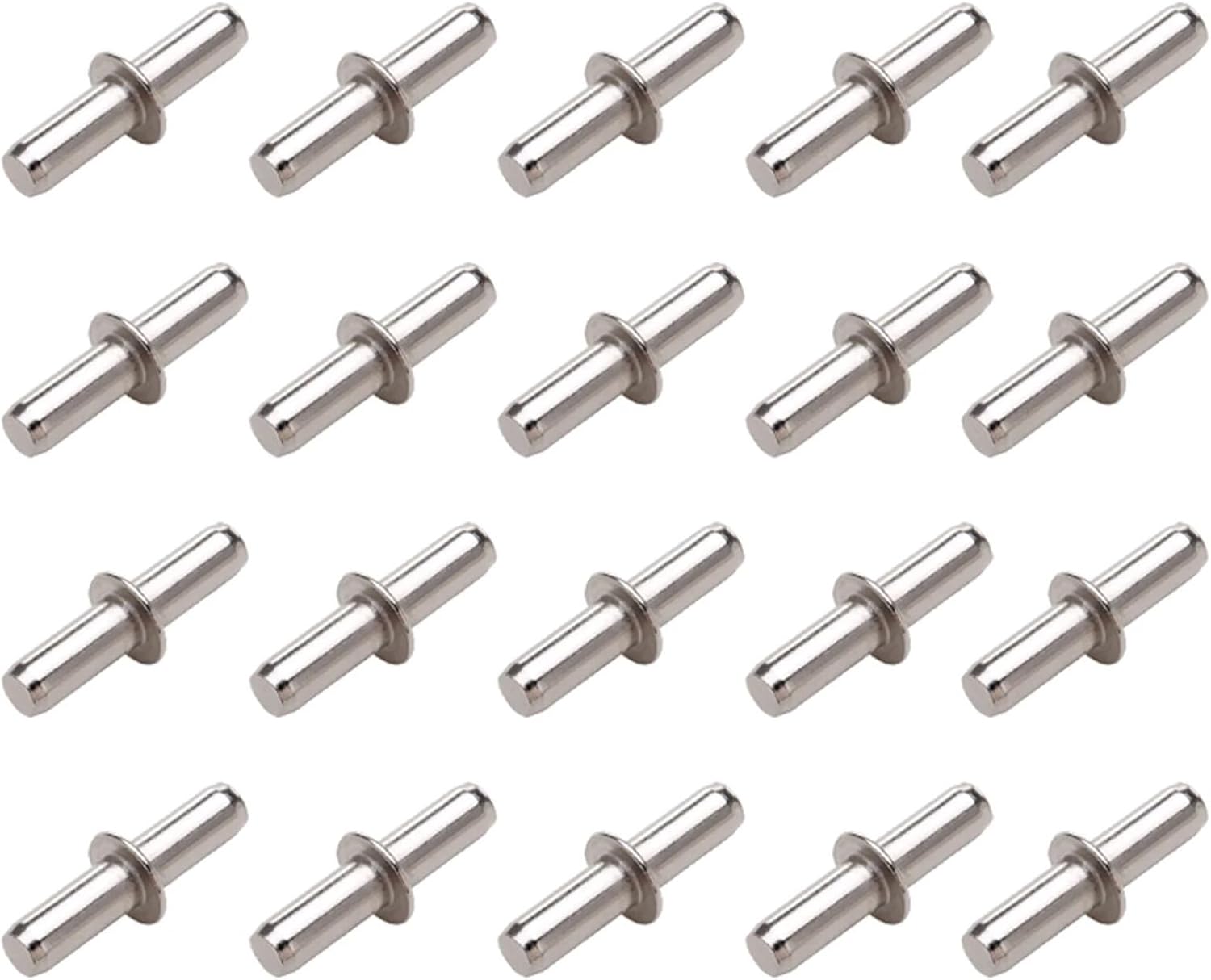 Shelf Pegs 120PCS Nickel Metal Support Pins for Cabinet Bookcase Furniture(7x35mm Silver 20pcs)
