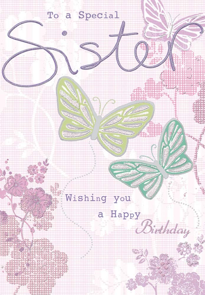 Piccadilly Greetings Traditional Birthday Card Sister - 9 x 6 inches
