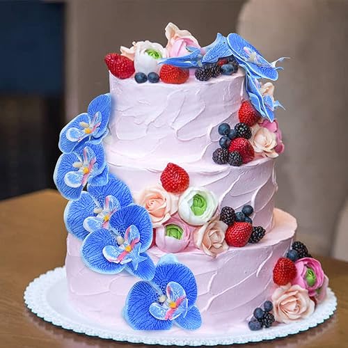 Miniatura 2 de Cabezales de flores artificiales de seda de Phalaenopsis, cabezas de orquídea mariposa falsas, rellenos de jarrón para el hogar, oficina, boda,