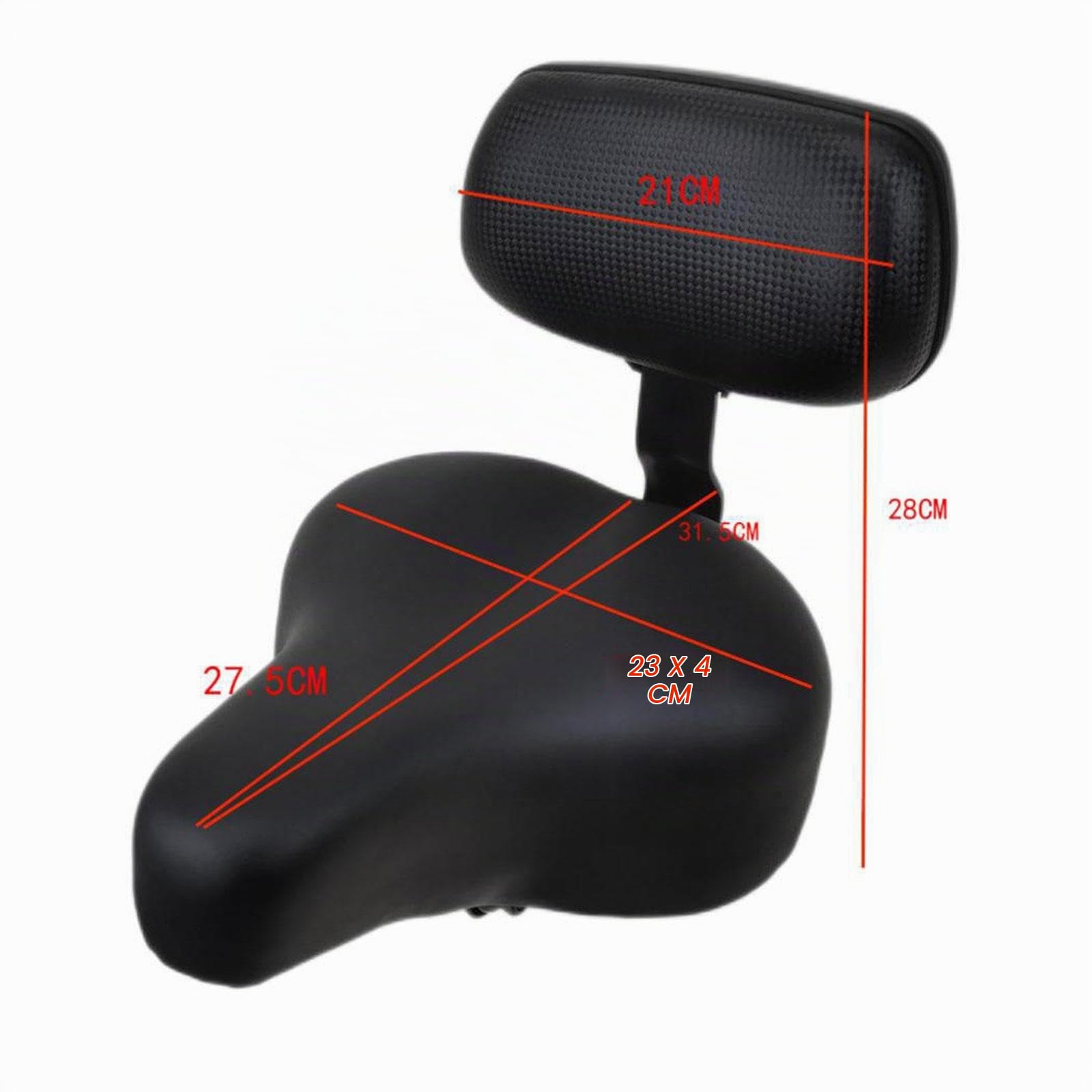 Selle de Vélo avec Dossier, Siège Arrière Et Dossier de Vélo de Selle de Vélo électrique Absorbant Les Chocs avec Siège Arrière Arrière, pour VTT, Tricycle, Trajets de Vélo