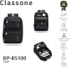 Classone BP-BS100 Business VIP B1 - Serisi 15.6 inch Uyumlu WTX Pro Su Geçirmez Kumaş Laptop Sırt Çantası -Siyah