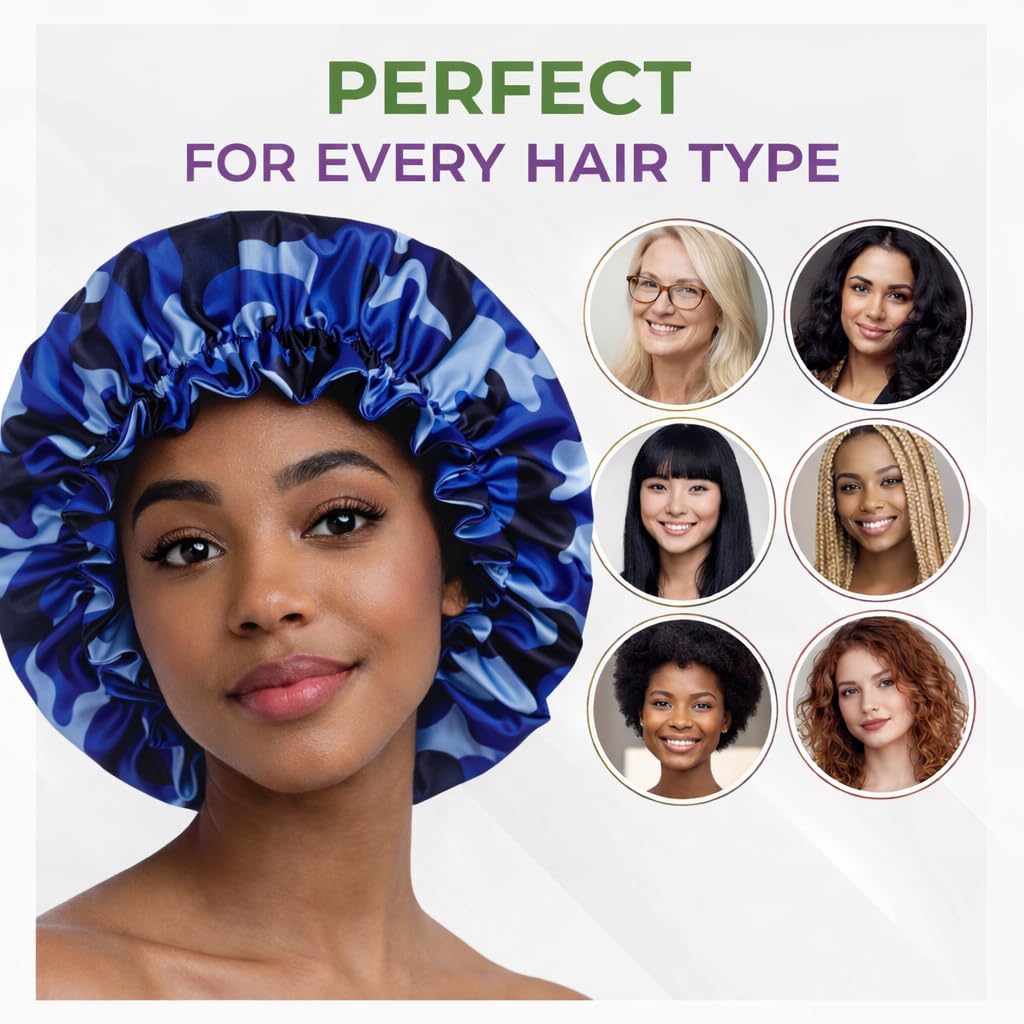 Silk Satin Bonnet for Men and Women Reversible Double Layer Hair Protection Cap Unisex