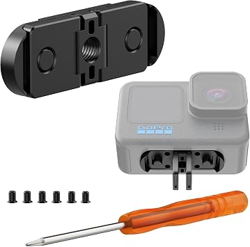 HSU Replacement Folding Fingers Compatible with GoPro Hero 12/11/10/9/8 Black/Go Pro Max, Replacement Adapter Mount with 1/4 Tripod Connector Port Not for Go Pro Hero 13