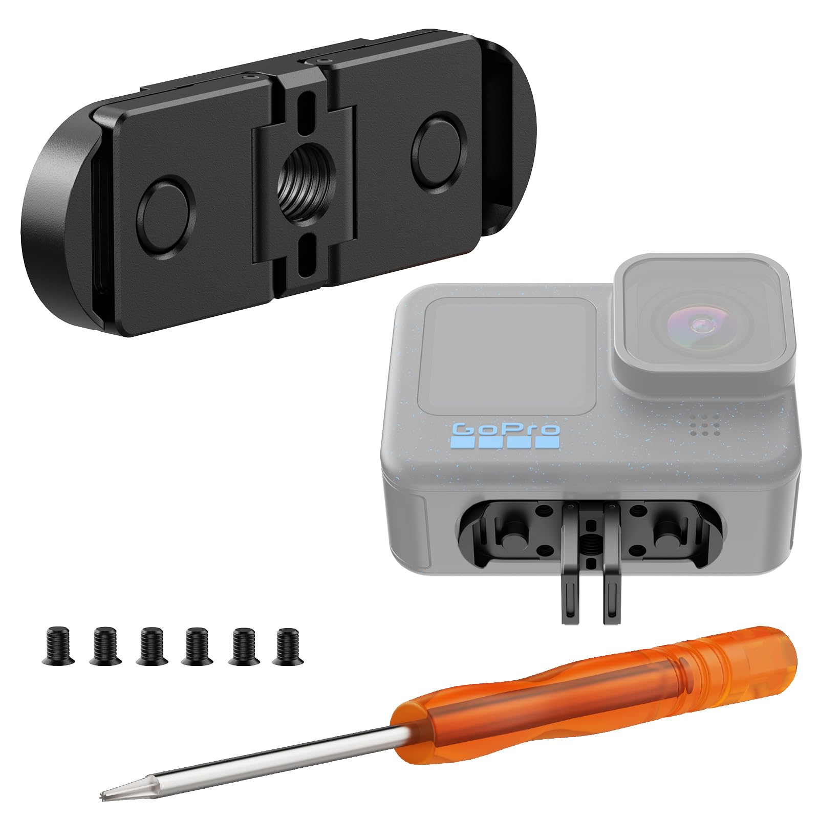 HSU Replacement Folding Fingers Compatible with GoPro Hero 12/11/10/9/8 Black/Go Pro Max, Replacement Adapter Mount with 1/4 Tripod Connector Port (Not for Go Pro Hero 13)-picture-19