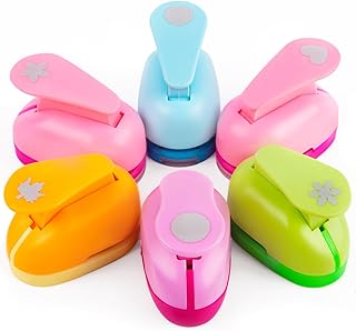 LoveInUSA Punch Craft Set, 6PCS Hole Punch Shapes Hole Puncher for Crafts Paper Punches Decorative Snowflake Star Circle Hole Puncher for Crafting Scrapbook Nail Designs