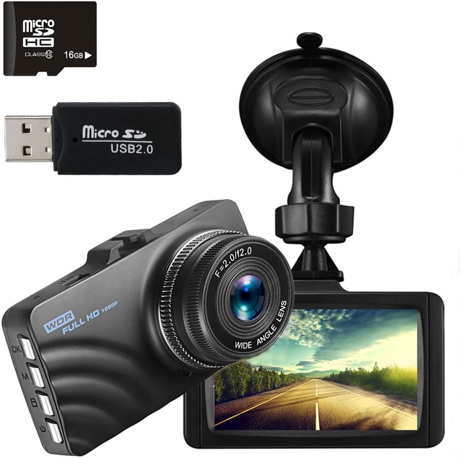 UNITOPSCI Dash Cam 1080P FHD DVR Car Driving Recorder 3.0" LCD Screen 140°Wide Angle Night Vision,G-Sensor,Parking Monitor, Loop Recording, Motion Detection