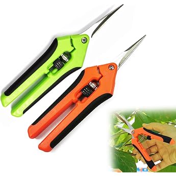 Pack of 2 Straight Head Small Garden Shears Ergonomic Handle Pruning Shears for Bonsai Plants Flowers Harvesting Fruit and Vegetables 165 mm