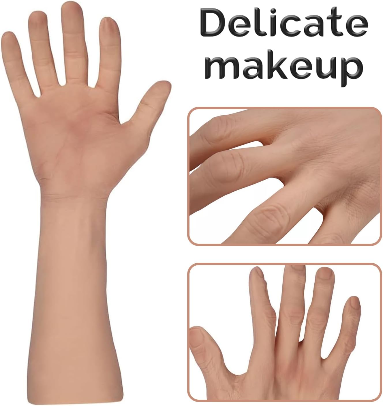 Realistic Silicone Old Man Gloves Prosthesis Hands Sleeve Artificial Arm Cover Scar for Halloween Cosplay