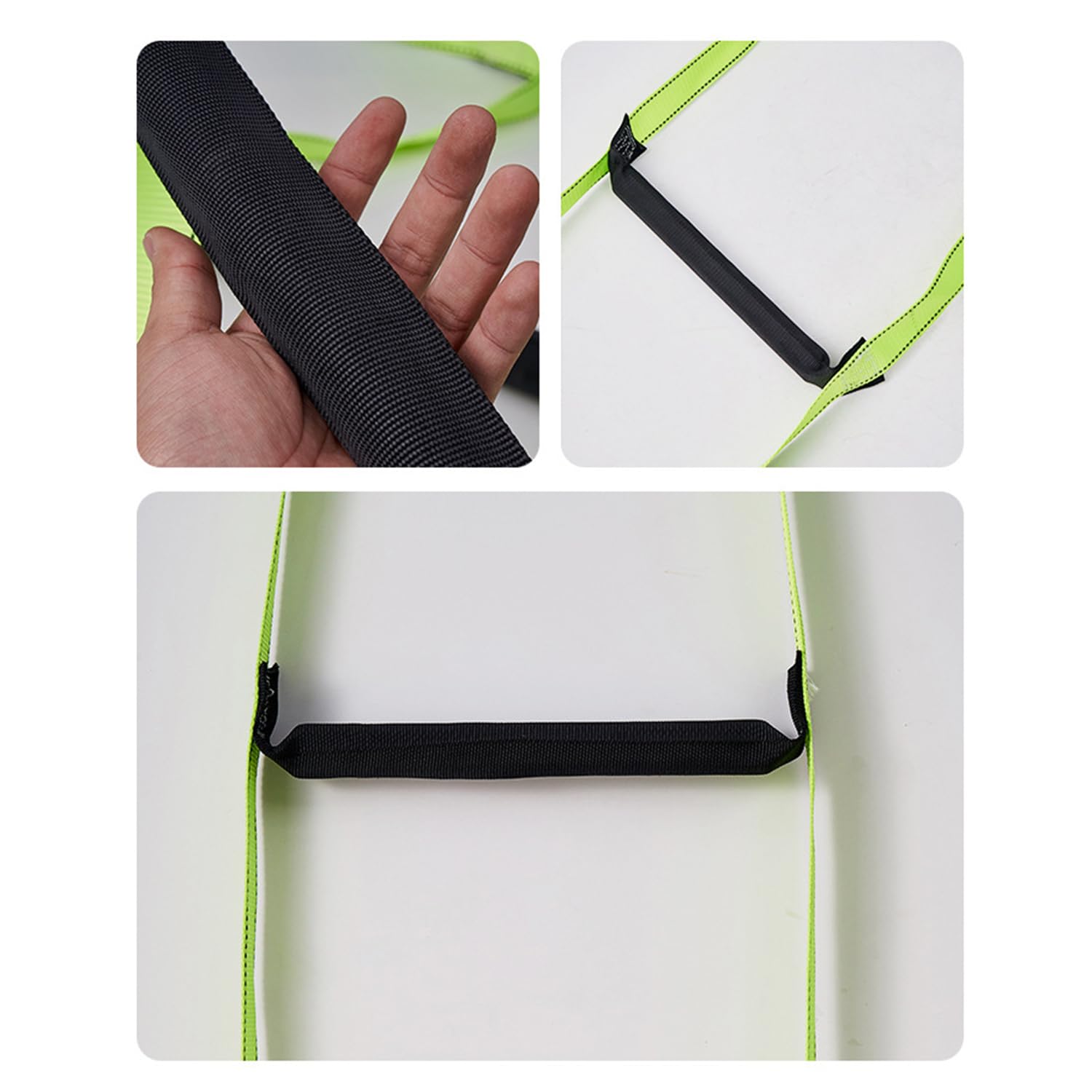 Escalera De Cuerda,8m Escalera Trenzada,Portátil para Emergencias,Adecuada para Casas De 3-5 Plantas,Balcones y Barandillas,con Una Capacidad De Carga De hasta 350 Kg(770 Libras),Verde