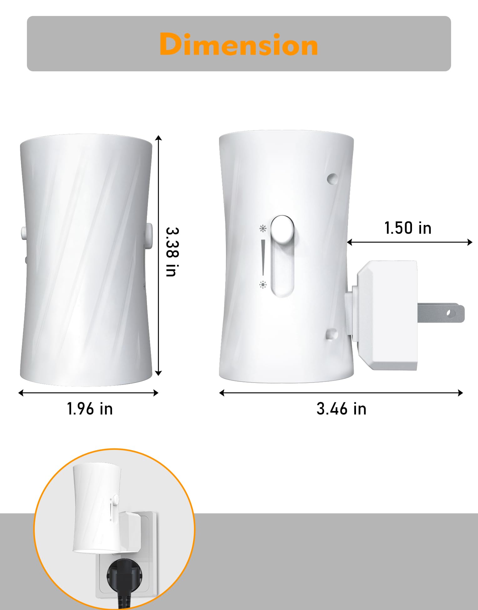 Night Lights Plug into Wall, LED Plug in Night Light, 3000K/5000K Switch, Dusk to Dawn Light Sensor, 0-100LM Adjustable Brightness Wall Light, Modern Night Light for Hallway Bedroom Stairway, 2 Pack