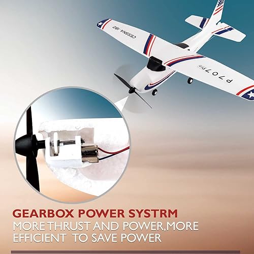 Miniatura 8 de Nuevo avión RC P707 PRO 3Ch con GYRO, avión de ala fija para exteriores con transmisor de 2.4G, batería adicional y hélice... (Regular)