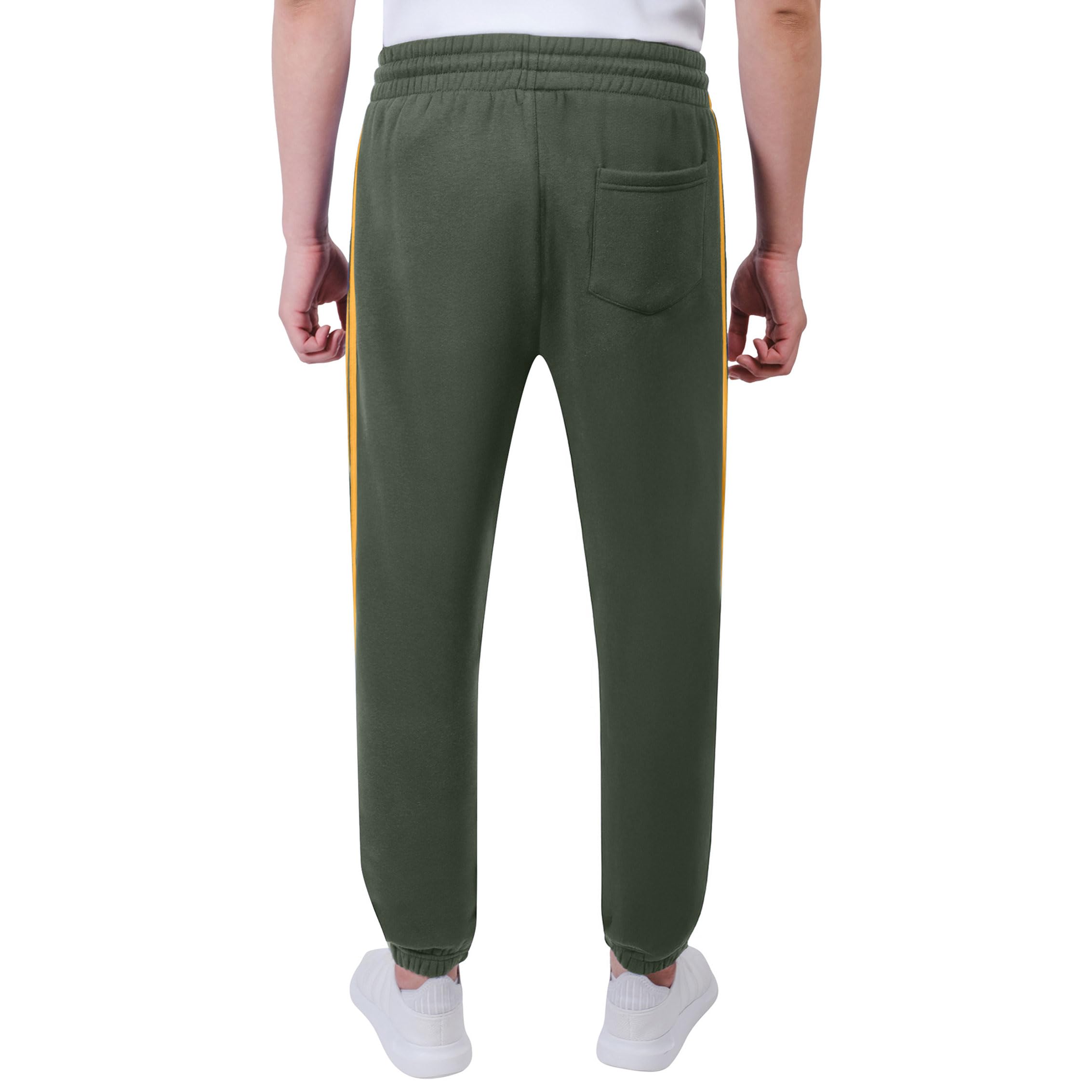 Icer Brands JFM2847F NFL Active Varsity Stripe Team Pantalon de Jogging en Polaire Vert Taille L