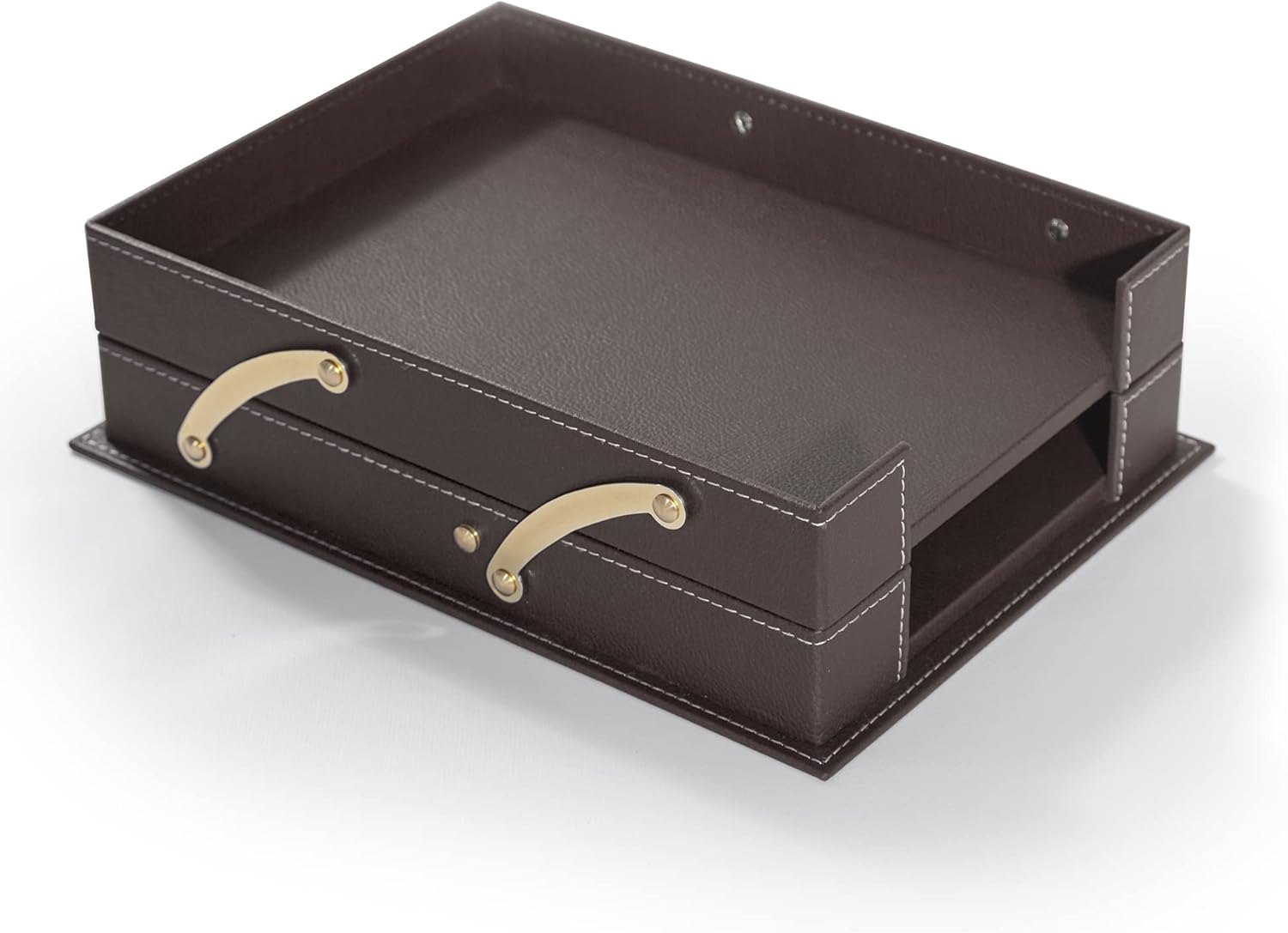 MOOGCO Bonded Set - Desk Accessories - Leather Desk Organizer - Bonded Leather Set - Office Desk Accessories - Home Office Accessories - Desk Supplies - Leather Desk Set - Office Accessories Brown image 6 of 9 B09QH1PV66