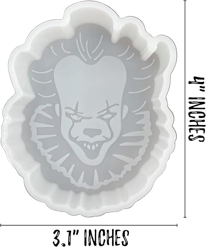 Miniatura 3 de Halloween IT Penny Wise Clown Scary Fall Freshie - Molde de freshie para perlas aromáticas curadas perfumadas de 4 x 3.1 x 0.8 pulgadas de