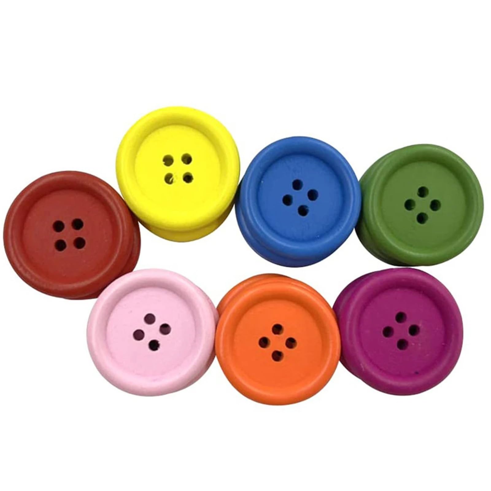Bottoni in resina da cucire 500 bottoni in legno colorati for cucire, scrapbooking, lavori artigianali(20mm)