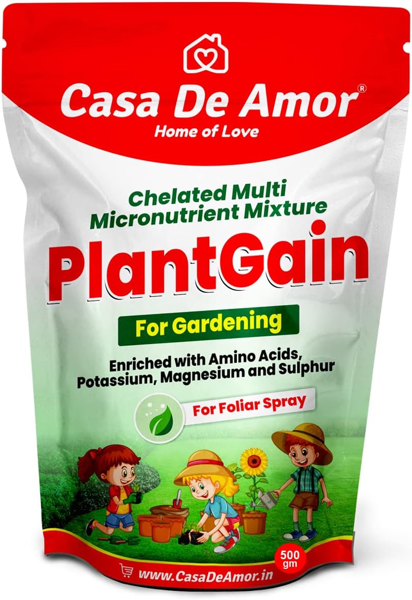 (500 gm) Plant Gain Chelated Multi Micronutrient Mixture, Foliar Spray for All Plants, Boosts Photosynthesis and Corrects Common Yellowing