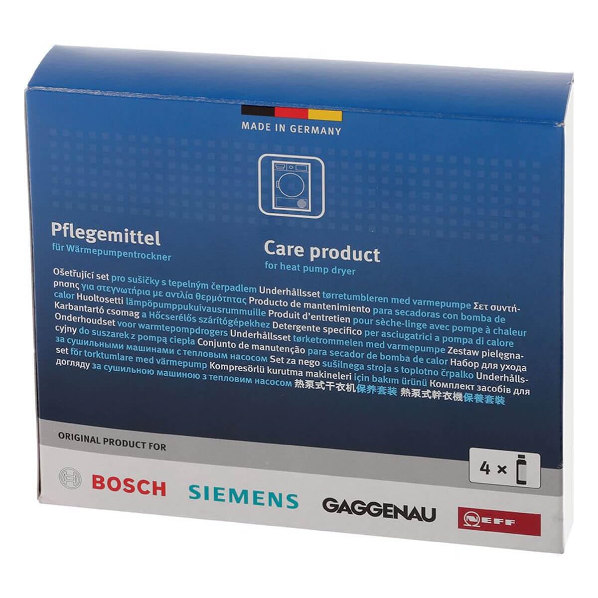 Pack de Mantenimiento para Secadoras compatible con Bosch Siemens Gaggenau Neff | Limpia y Elimina Olores | 4 unidades de 125 ml - 00312111