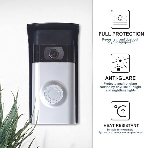 Miniatura 4 de Cubierta de lluvia para timbre de puerta, cubierta antirreflejos, protección solar de acero para anillo 1234 (Pro Max)