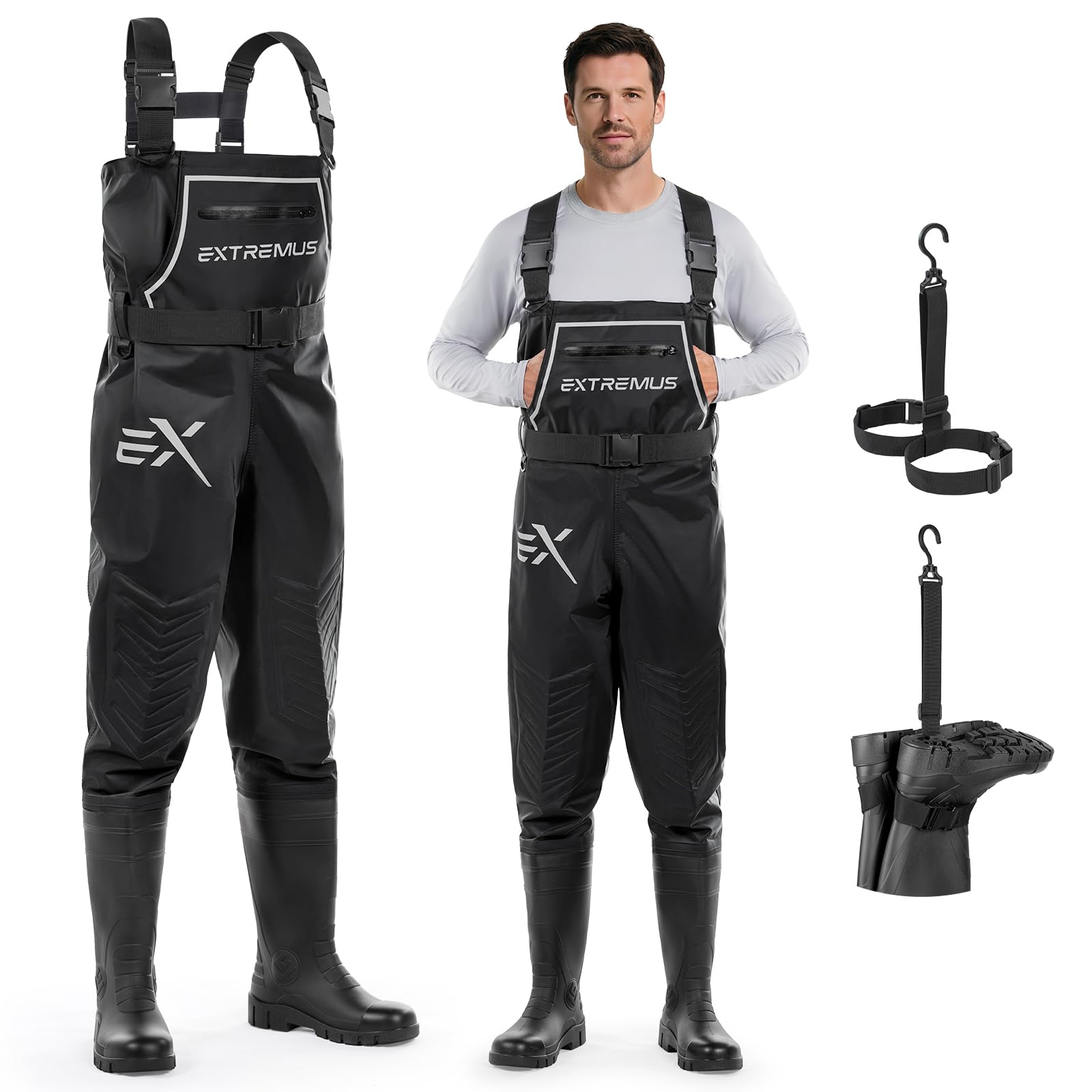 Extremus by KastKing MarshPro Hunting Waders for Men- Fishing Waders with Slip-Resistant Boots, Shock-Absorbing Insoles
