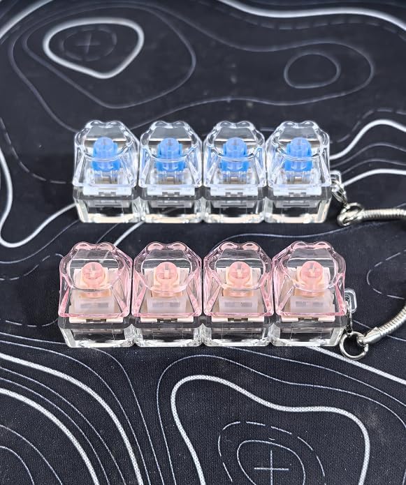 2 Pcs Keyboard Fidget Toy, Pink Silent & Clicky Fidget Clicker Toys (Cat Paw)