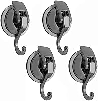 Vista 21 de Ganchos con ventosa, vidrio resistente, reutilizable, sin perforaciones, para bata de baño y guirnalda (plata, paquete de 4)
