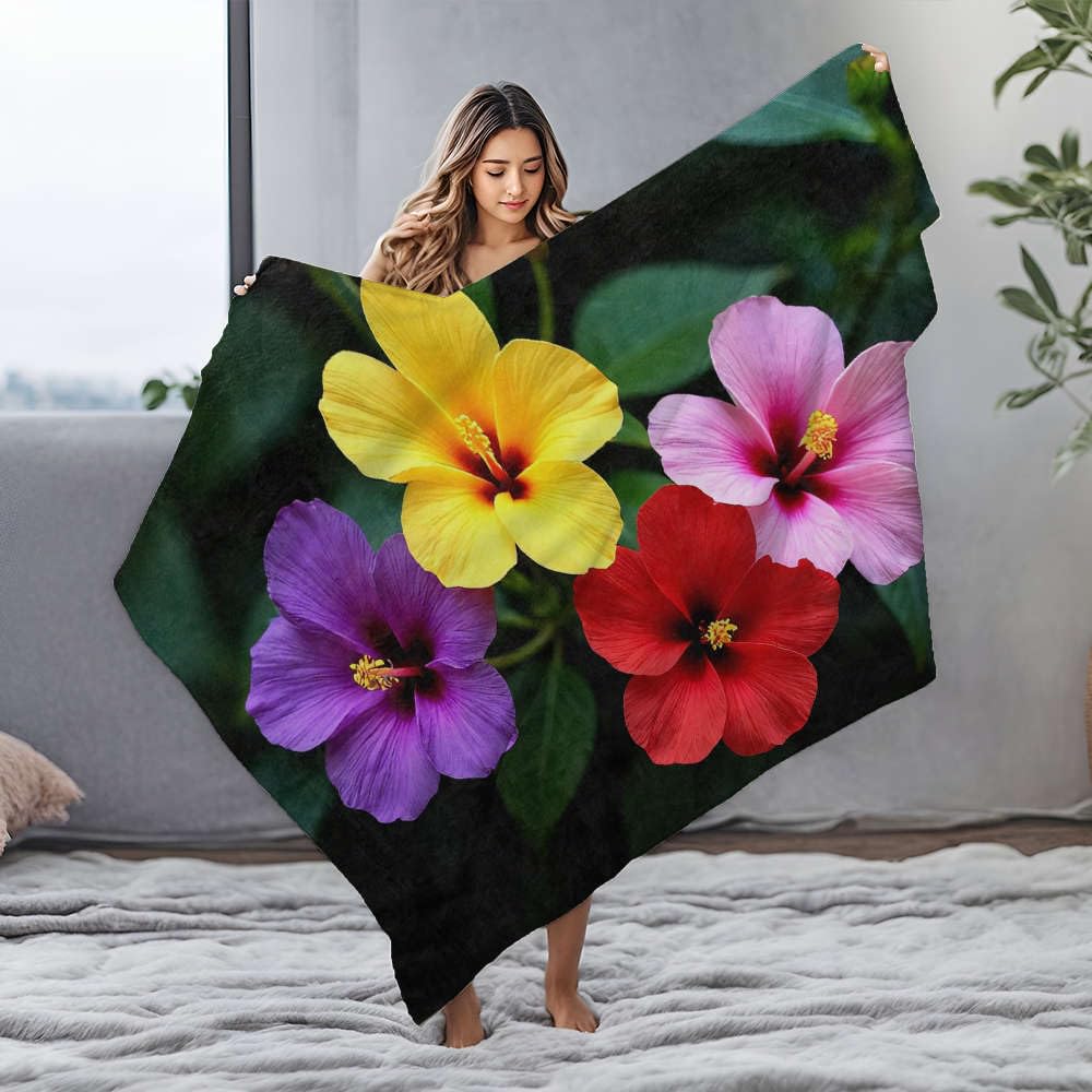 Couverture en peluche fleurs lit Queen flanelle haut de gamme 150x200