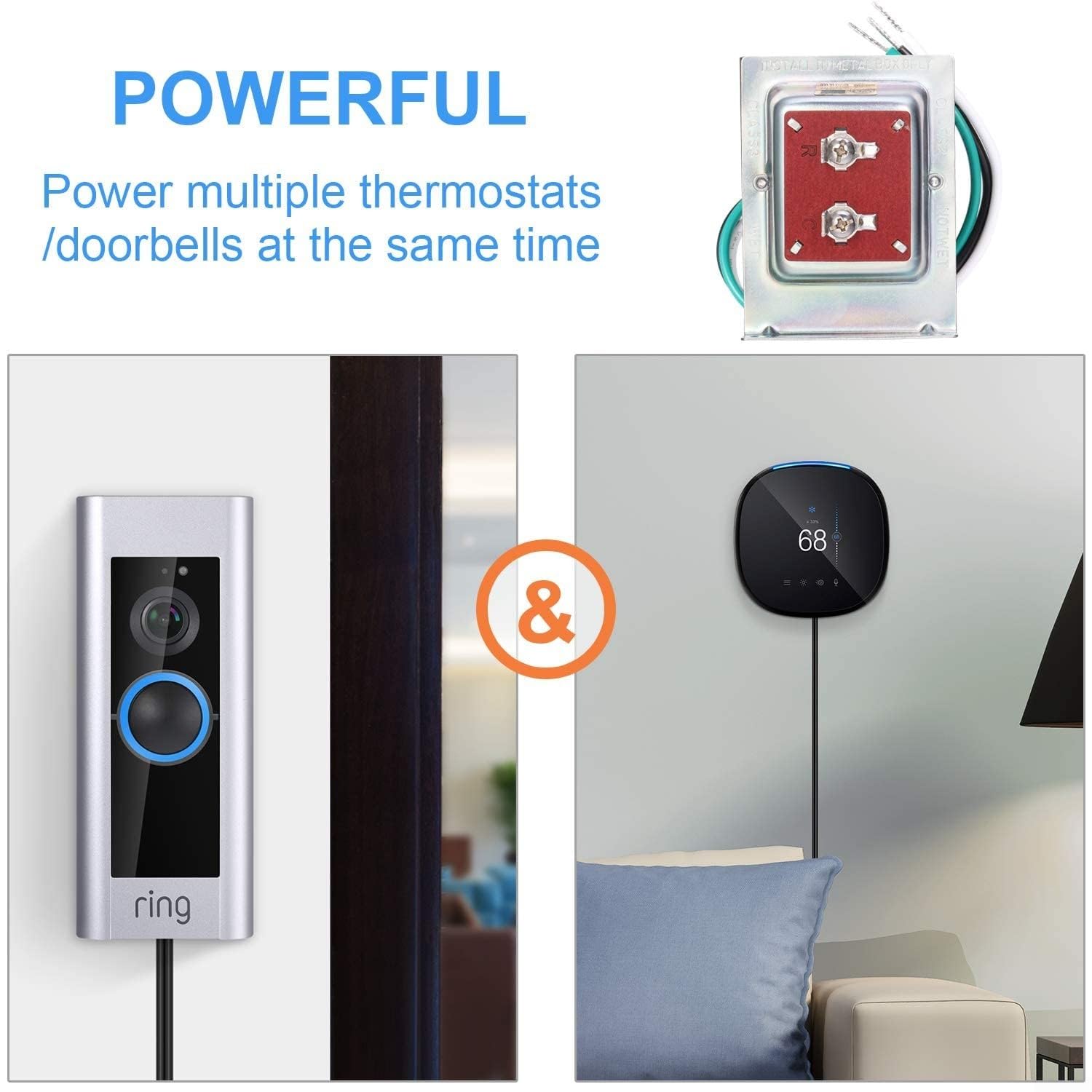 Trasformatore Campanello 24V 40VA Video Doorbell UL(2PCS)