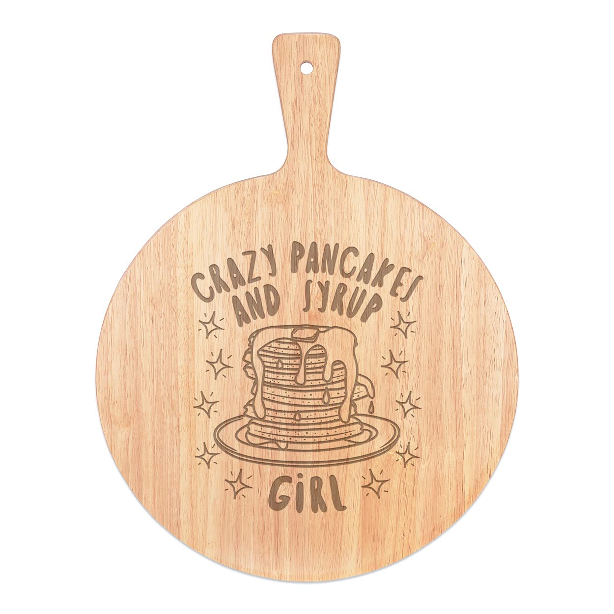 Pizza board et plateau de service en bois pour brunch de pancakes en famille