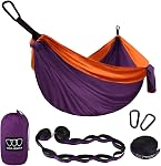 Gold Armour hamac de camping - hamac parachute double extra large (2 sangles d'arbre 32 boucles, 20 pi inclus) marque américaine en nylon léger pour adultes et enfants, accessoires de camping