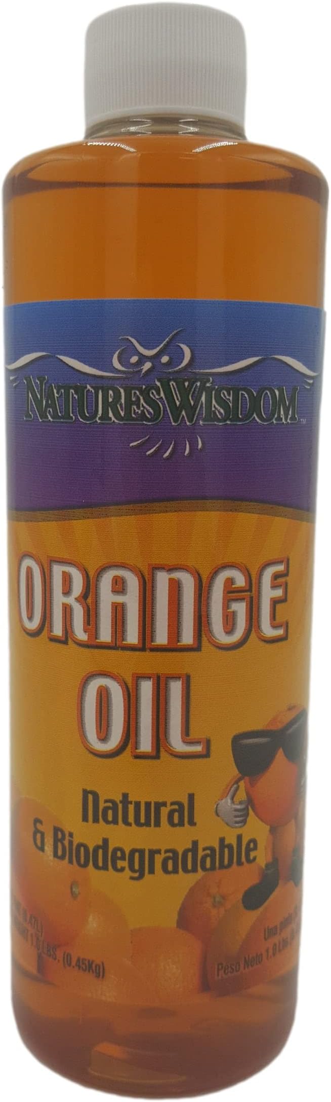 Natures Wisdom Cold-Pressed Orange-Oil Concentrate (D-Limonene) 16 oz