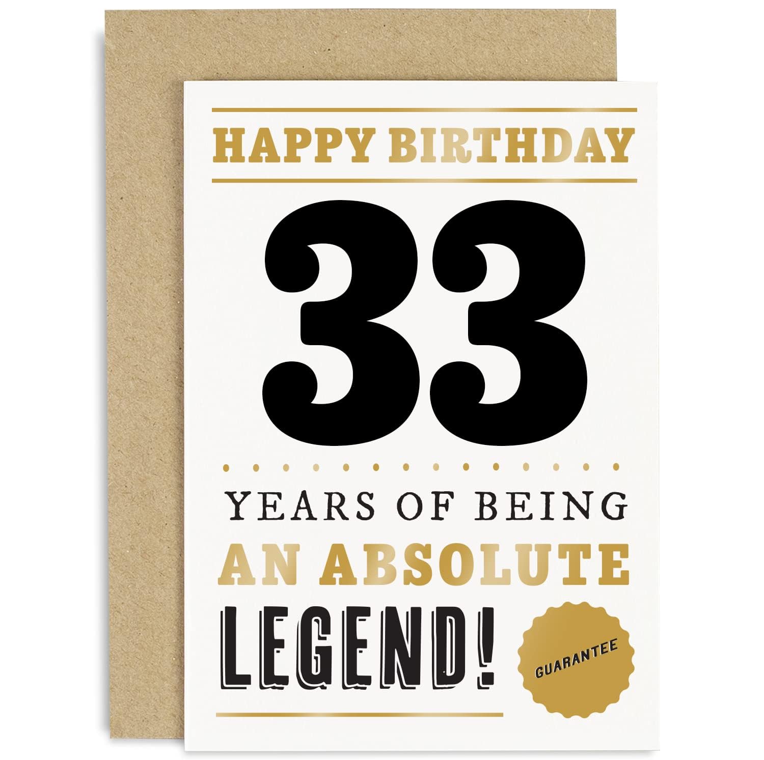 Happy Birthday 狂三 PR+ Old English Co. Funny 33rd Birthday Card for Men Women - 33 Years