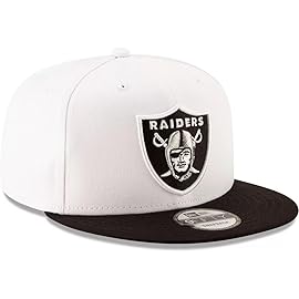 New Era NFL 9FIFTY 2-Tone Adjustable Snapback Hat Cap One Size Fits All (as1, Alpha, one_Size, Las Vegas Raiders White/Black)