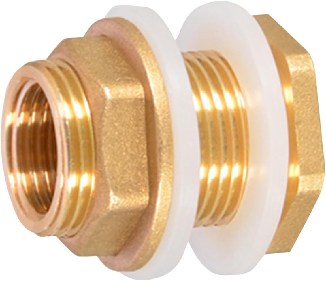 Tank Fitting,Garden Hose Threaded Brass Water Tank Connector - Garden Faucet Hose Brass Pipe Fittings Nut Jointer Fitting