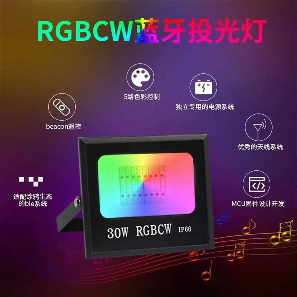Tuya inteligentny reflektor LED reflektor oświetlenie zewnętrzne 220V 30W 50W 100W RGB możliwość przyciemniania ciepłe zimne białe światło obsługa Bluetooth Wifi(With Remote Control,50W_BLUETOOTH)