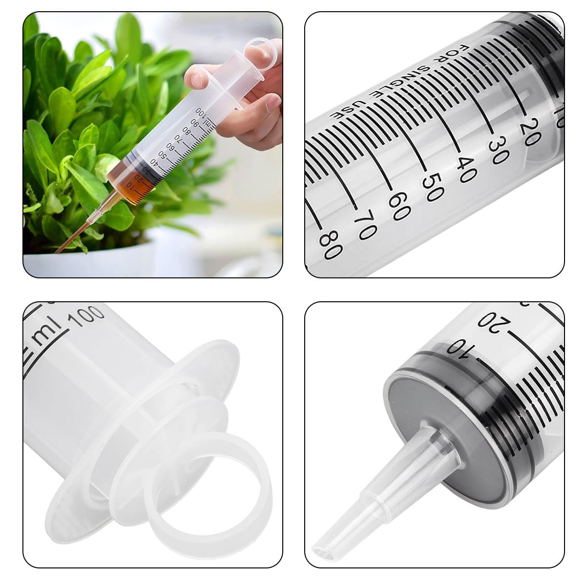 100ml Siringa di Plastica con Tubo, Kit di Spurgo dell'Olio del Freno a Siringa, Strumento di Spurgo da 100 Ml, per Liquidi, Olio, Kit