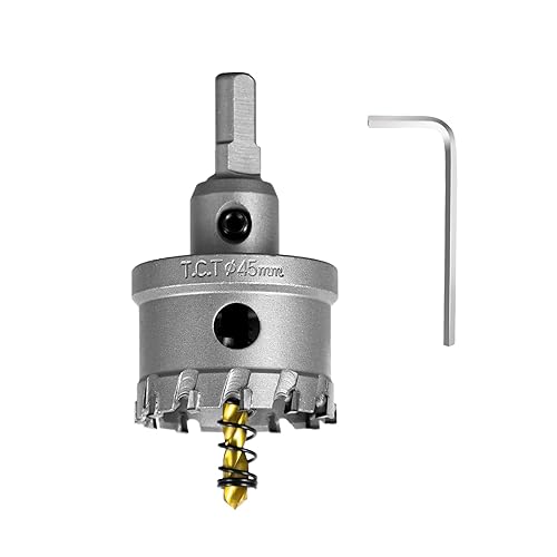 Miniatura 46 de SALI Kit de sierra perforadora TCT de 2-1/8 pulgadas (2.126 in) con punta de carburo de tungsteno con broca piloto chapada en titanio para metal