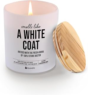 Smells Like A White Coat Future Doctor Graduation Gifts for Medical Students New Doctor Gifts Scented Candle for Home Office Jar Candle Sage Floral Lavender Scent 9.5 oz