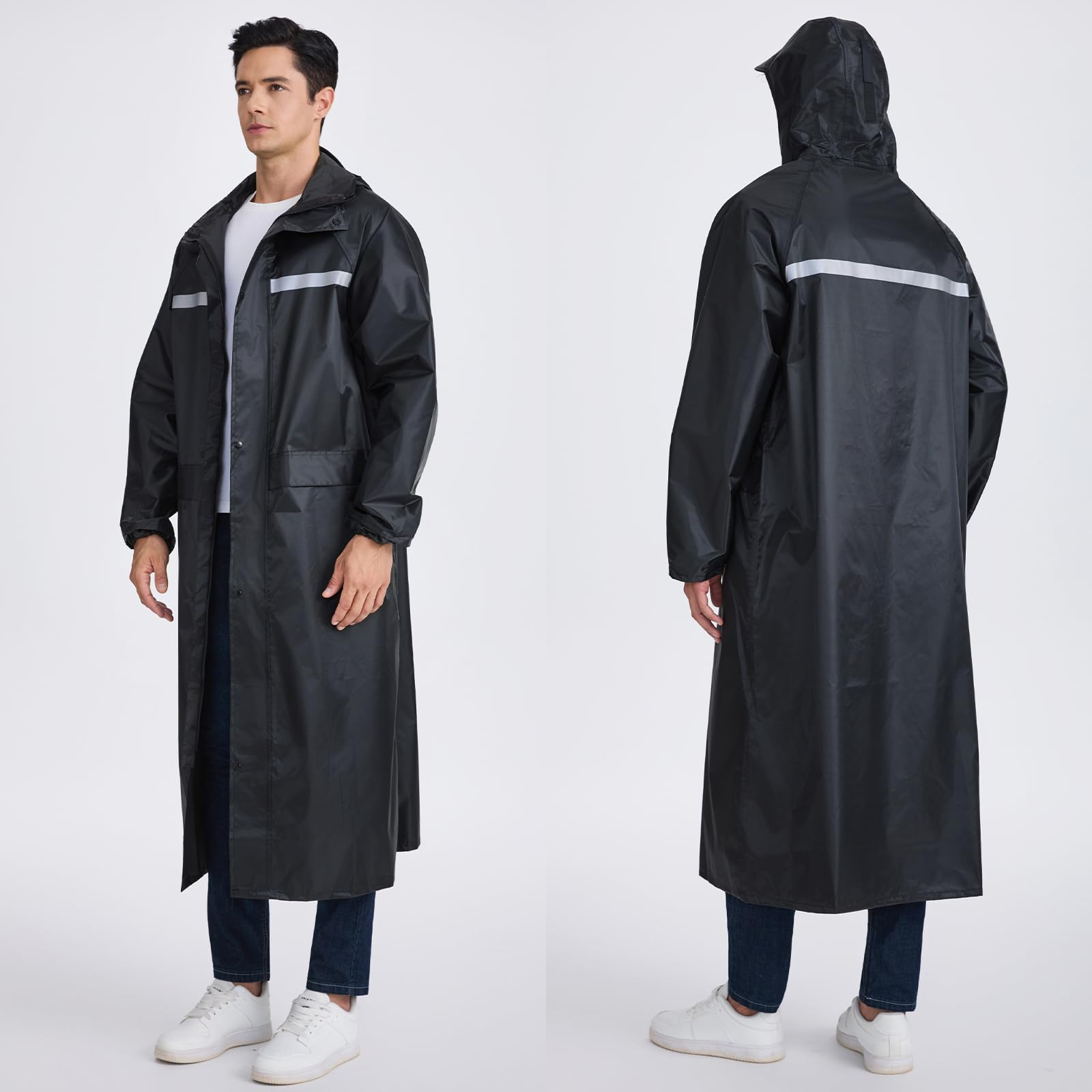 Poncho Pluie Imperméable, Velo Vêtements Homme Femme, Coupe Vent Vêtements de Sécurité, Idéal pour Randonnée, Camping, Voyages