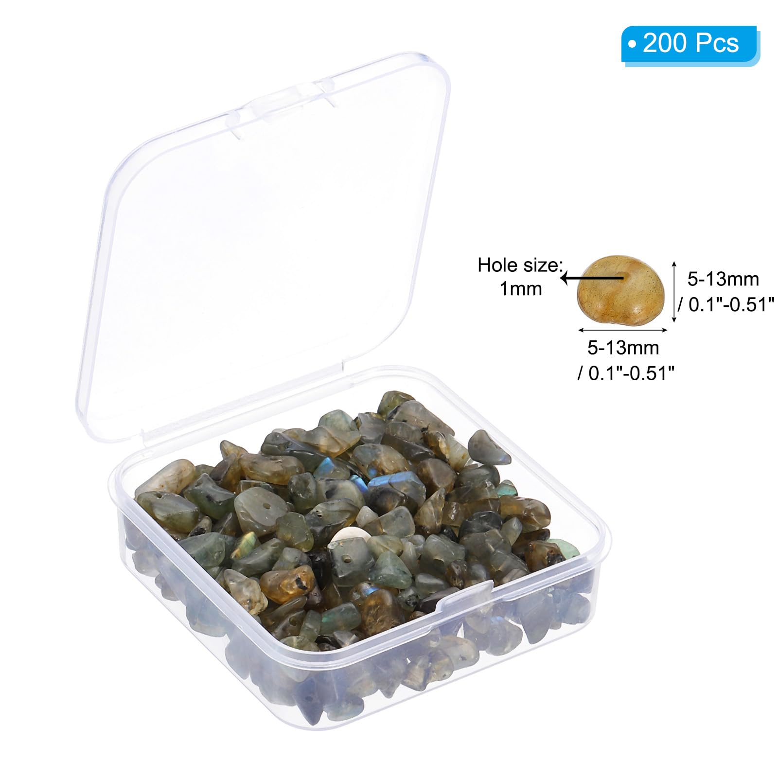 PATIKIL Chip Stone Natural Rock Beads Loose Gemstone Beads Drilled Strand for Jewelry Craft Making 1set/400pcs, White/Brown - Image 2