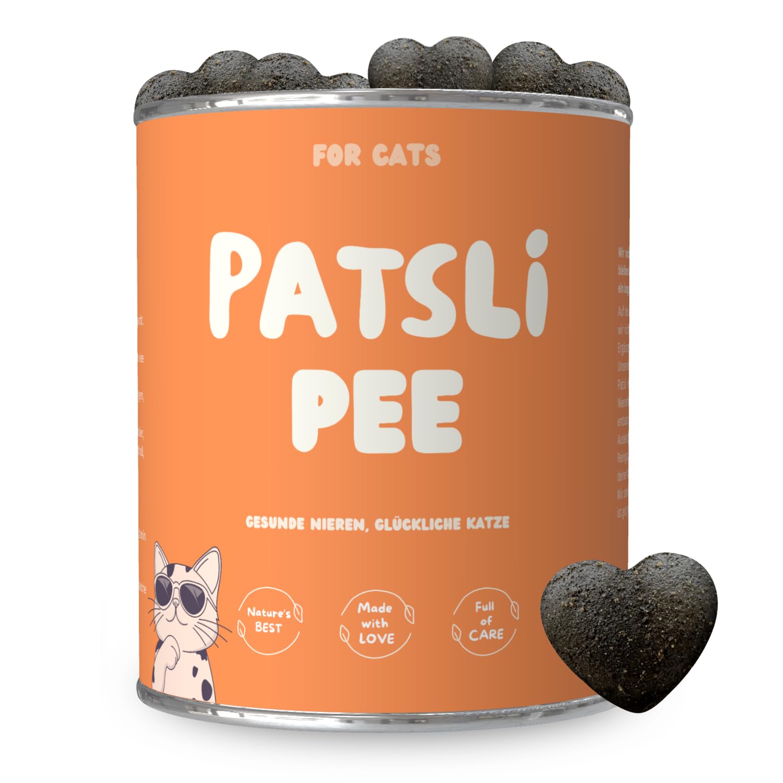 6-in-1 Nieren- & Blasen-Komplex für Katzen | Unterstützt Harnwege & Nierenfunktion | Nierendiät Katze | Mit Cranberry & Hagebutte | Renal Tonicum für Katzen | Tierärztlich entwickelt | Patsli Pee