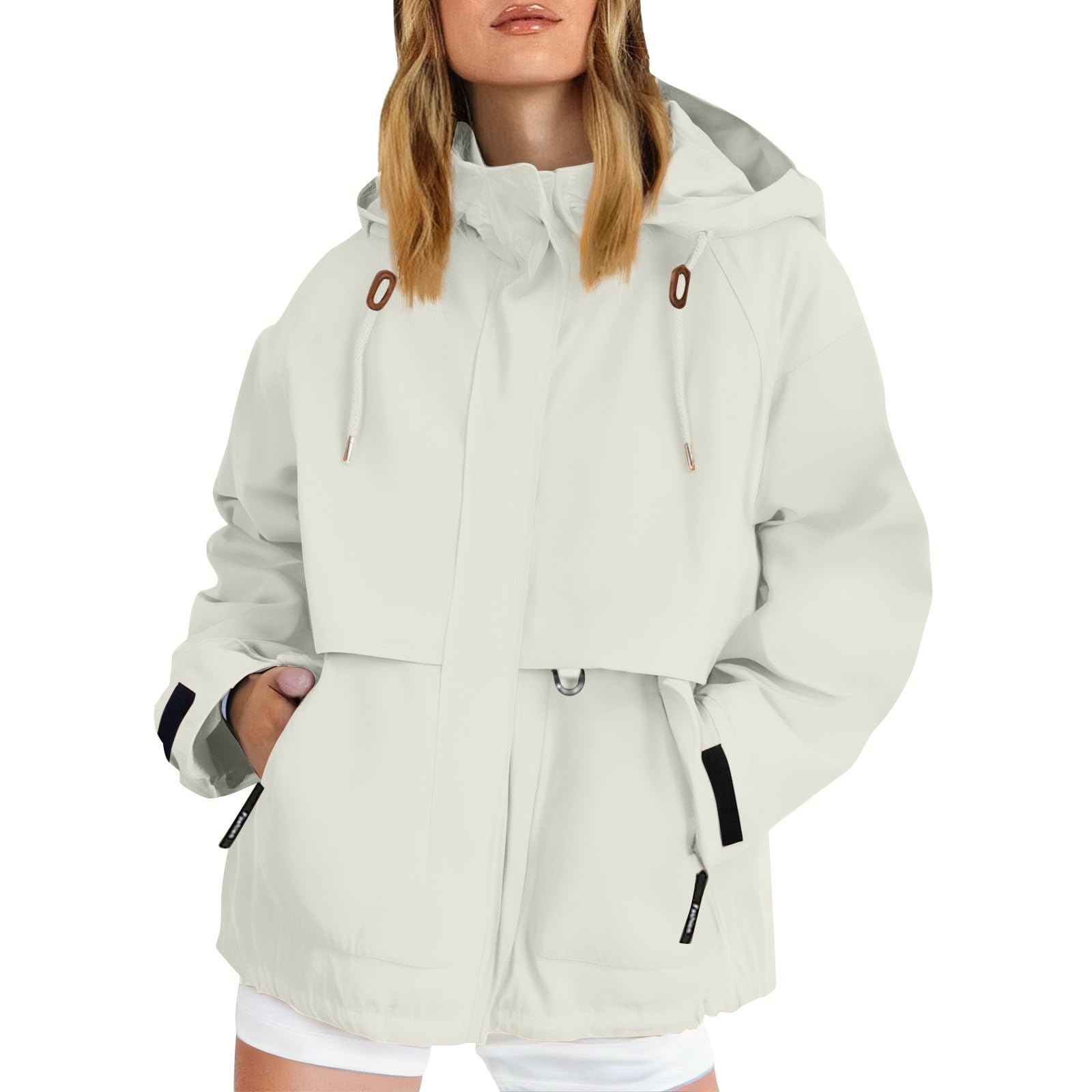 Générique Manteau Femme Decontracté Grande Taille Blouson Manche Longue Travel A Capuche Confortable Impermeable Fermeture