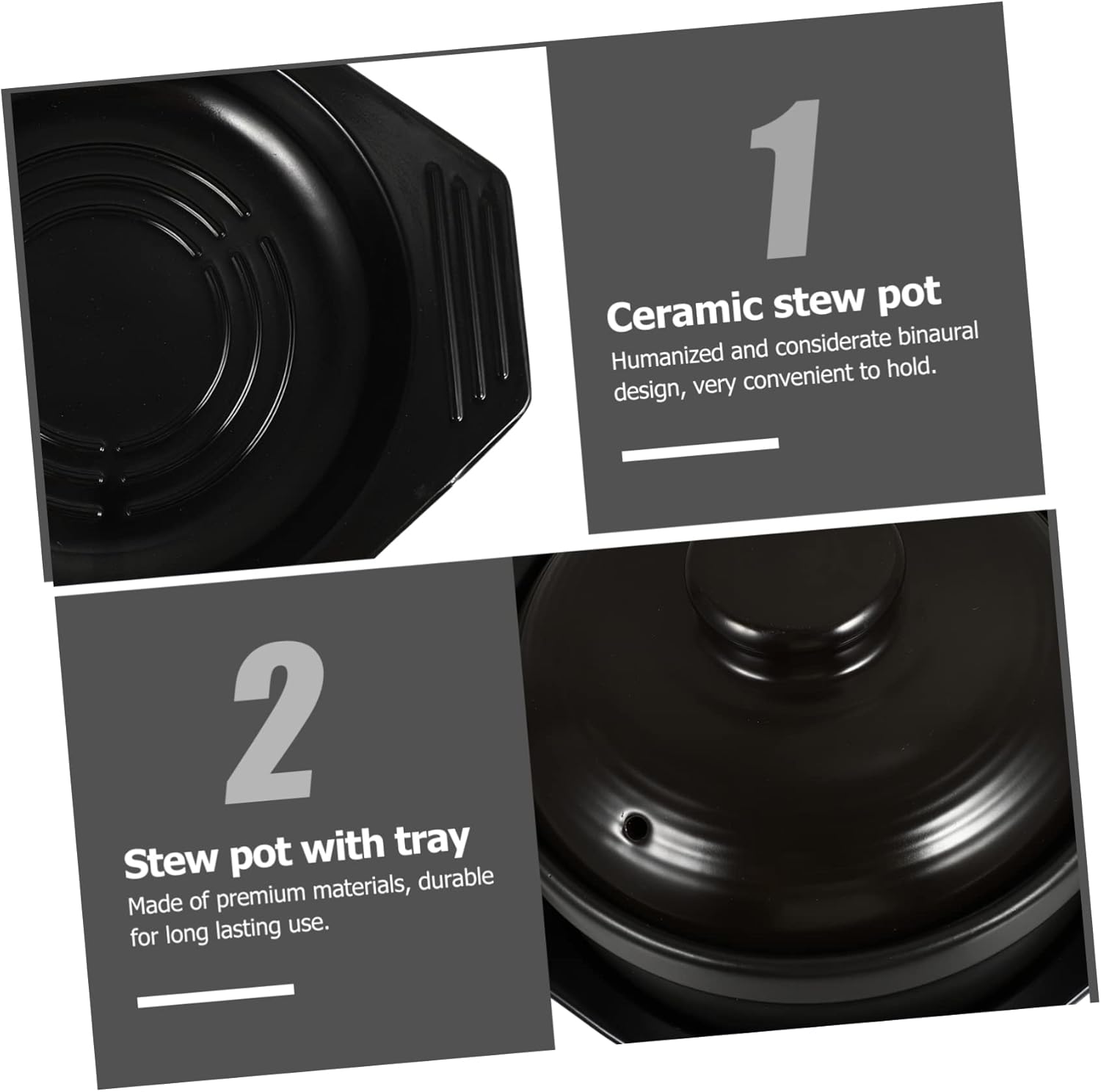 1set Replacement Ceramic Casserole Lid Hot Pot Cookware Clay Stovetop Pot Cooking Tool for Home Use