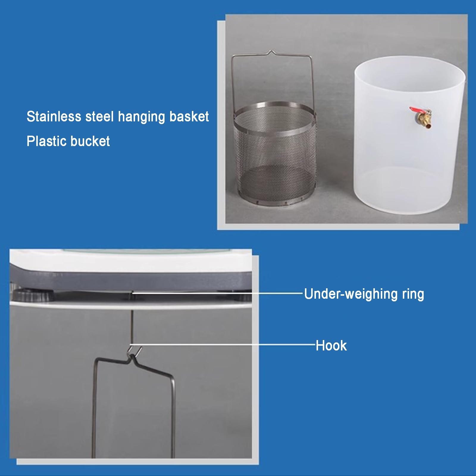 Balanza Hidrostática Electrónica De Laboratorio, Balanza Digital Estática De Agua De 5 Kg/0,1 G, con Pantalla LCD, Recargable, para Probar La Densidad De Sólidos