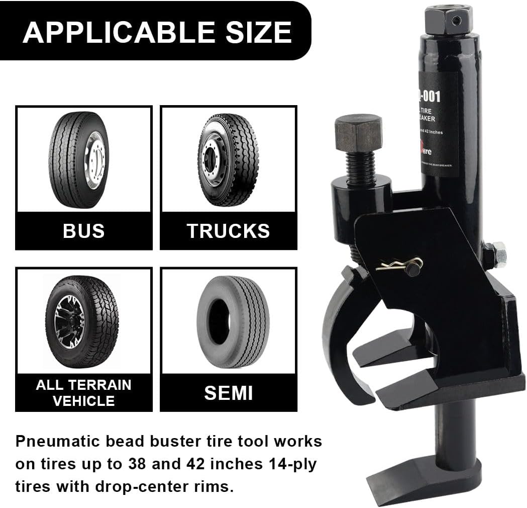 Manual Tire Bead Breaker Adjustable Tires Changer Tire Removal Tools for ATV Motorcycle Bus Tractors and More (fit for 38 and 42 inches Tires)
